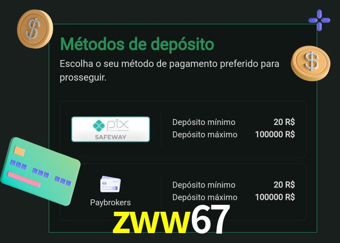 O cassino zww67 oferece uma grande variedade de métodos de pagamento